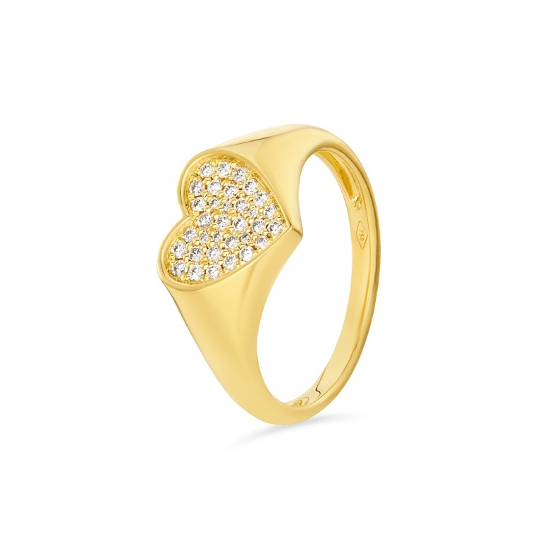 HLC - SIGNET HEART RING WITH DIAMONDS 1